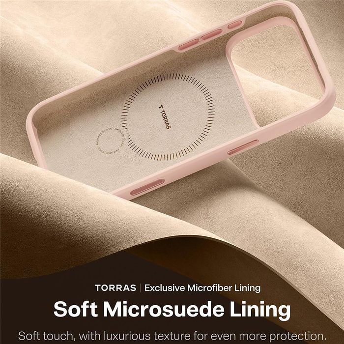 Калъф torras qpro silicone series за iphone 17 pro max в розов цвят