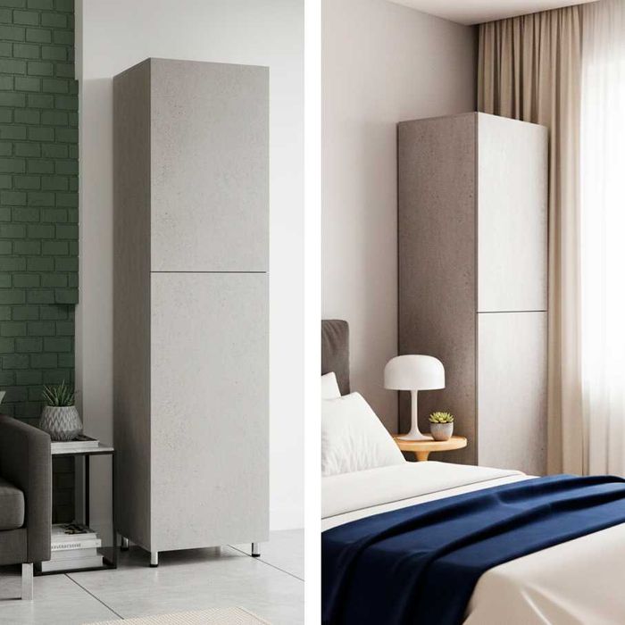 КИЙИМ ШКАФИ универсал шкаф пенал ранги: кулранг бетон