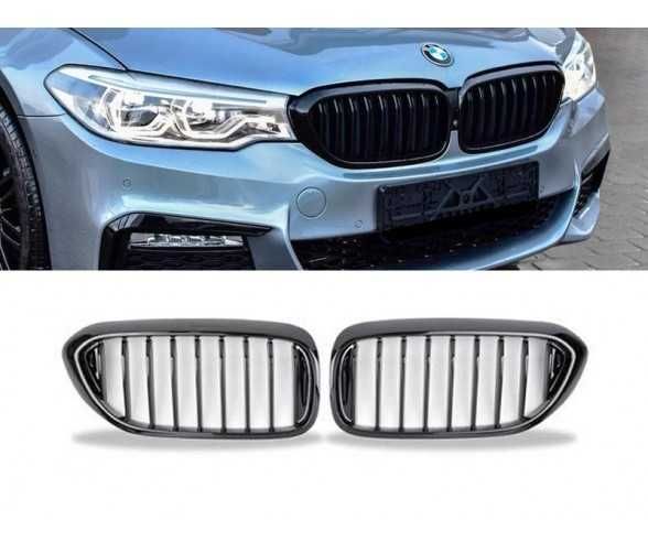 Grile Nari Simple Sport BMW Seria 5 G30 G31 Non-facelift, Negru Lucios