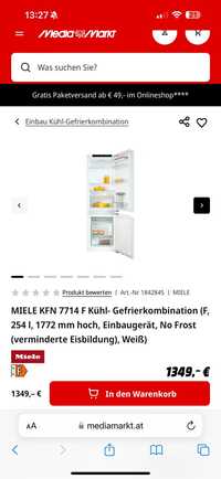 Vând combina frigorifica Miele ,Noua import Germania