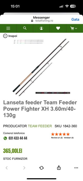 Echipamemt Team Feeder ca noi