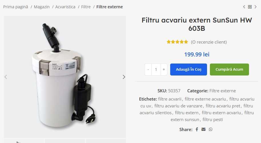 Filtru extern Sunsun HW-603 B