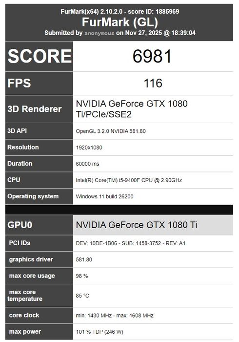 Placa video GTX 1080ti 11gb VRAM