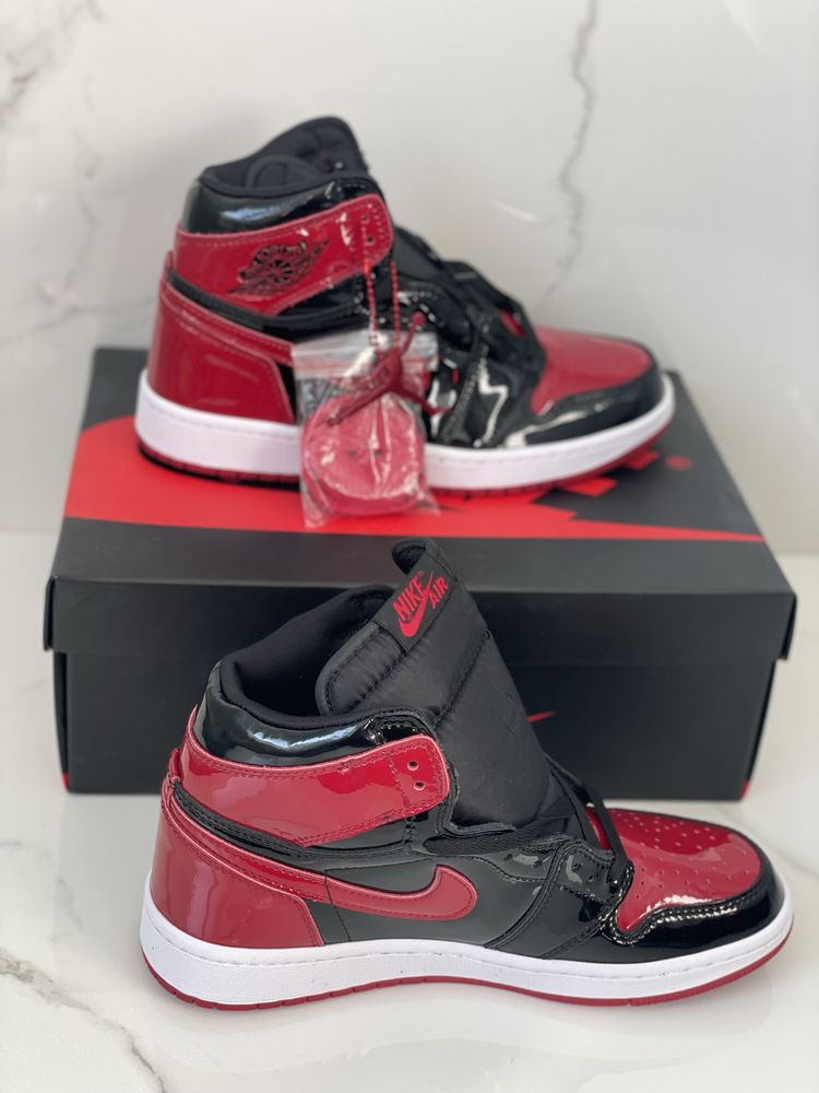 Air Jordan 1 High Retro Bred Patent Red