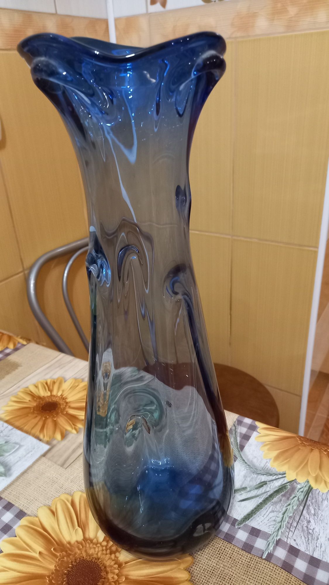Vand vaza mare cristal Murano,lucrata manual tehnica Sommerso