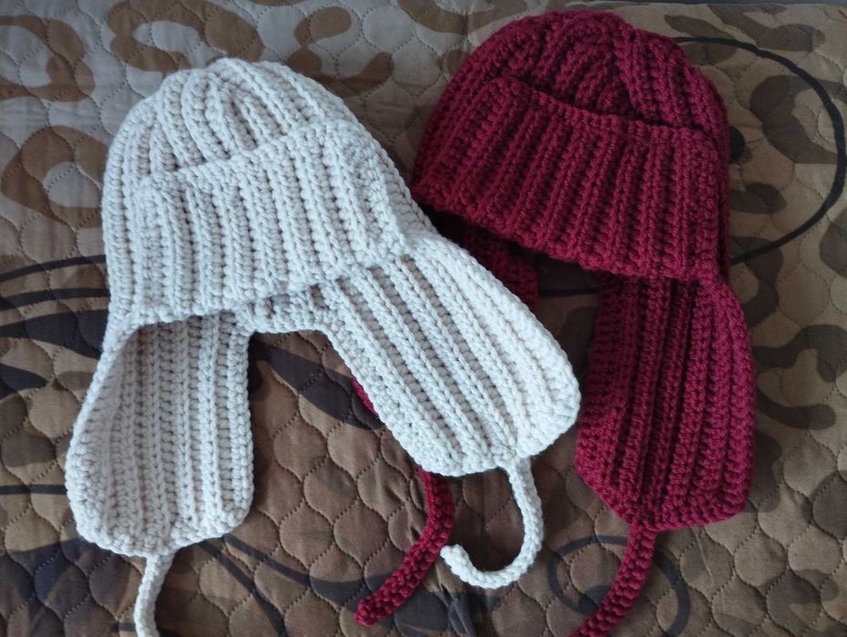 Шапки-ушанки, ручная работа