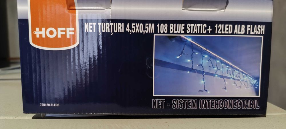 Instalatie turturi Craciun, Hoff Net, 108 + 12 LED-uri 31.5 metru