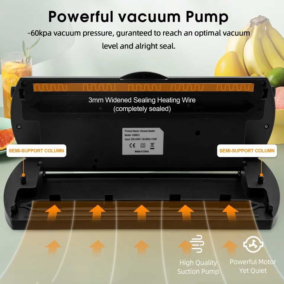Вакуумный упаковщик, вакуматор VS6613 встроенный АКБ