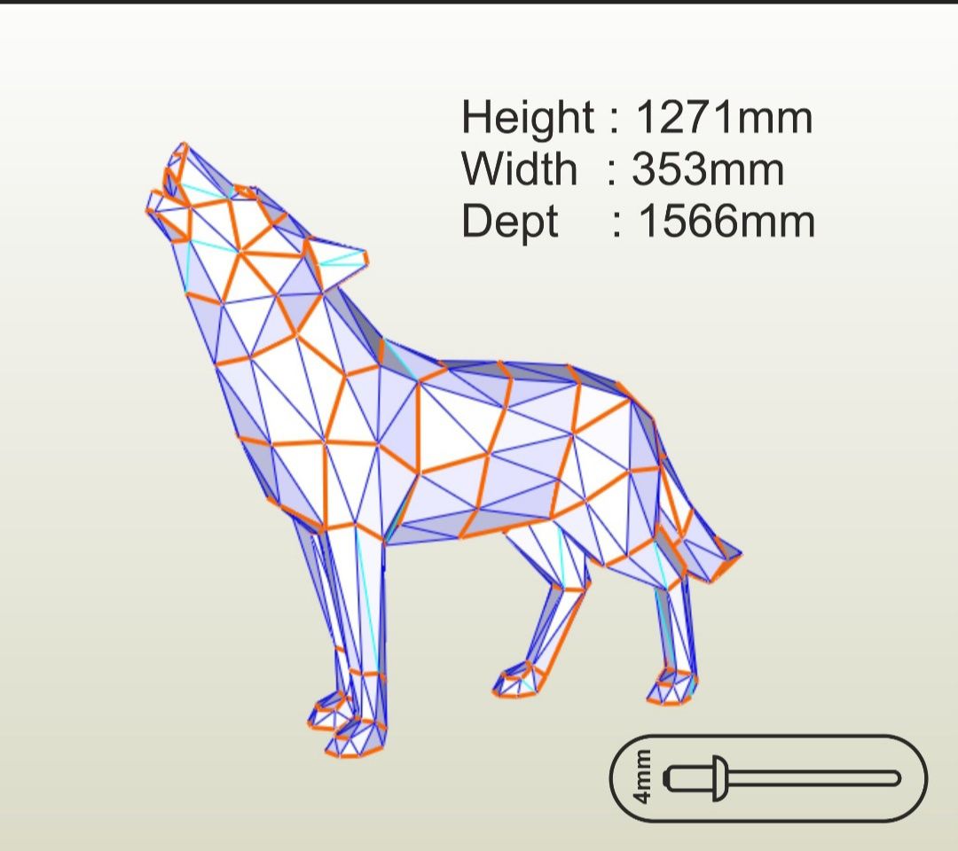 Продаются чертежи полигональной лазерной резки волка