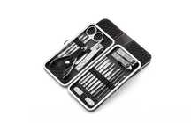 Trusa manichiura profesionala 18 piese, Black&Silver