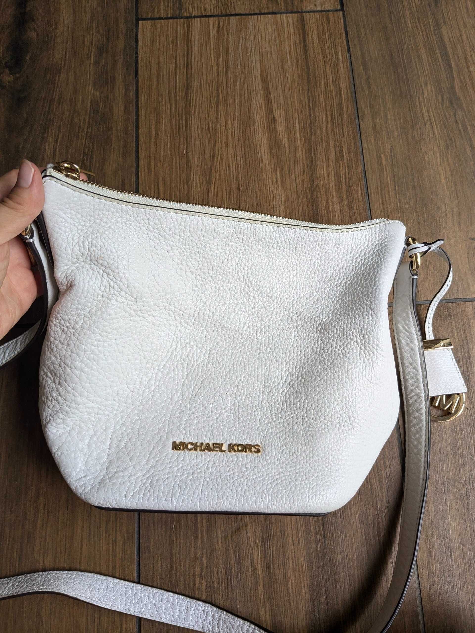 Geanta piele alba Michael Kors