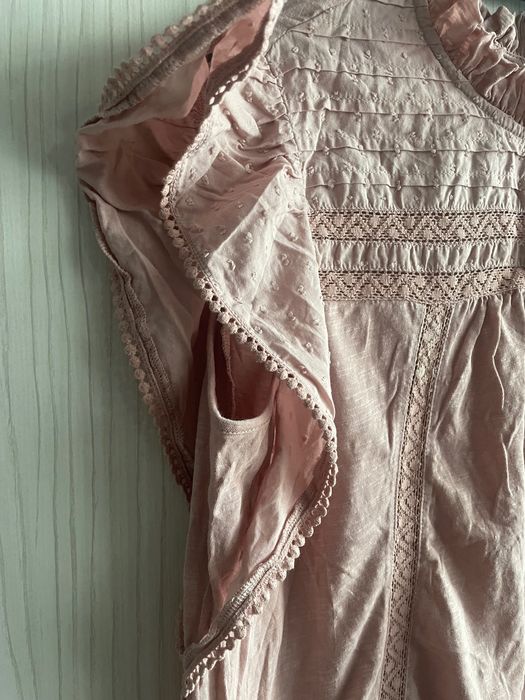 Bluză din bumbac, culoare roz, mărime universală potrivită S-M