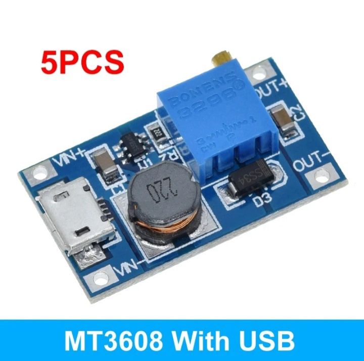 Повышающий преобразователь MT3608 micro USB по 5штук 1000тг