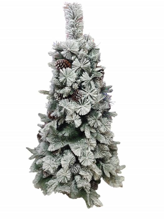 Изкуствено борче/елха със заскрежени иглички и шишарки