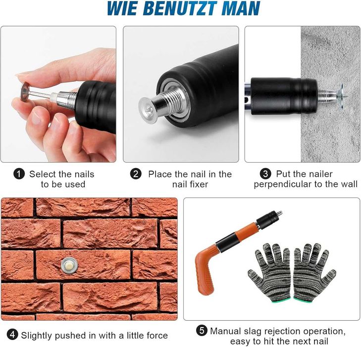 Pistol batut cuie manual beton/tavan, Cutie + Cuie, REDUS de la 350RON