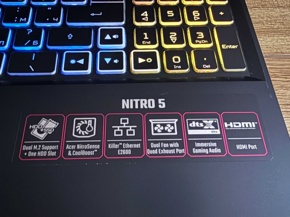 144Hz Nitro`Ryzen 5-5600H/RTX 3060/16GB RAM/512GB SSD/FHD IPS/Бат 8ч