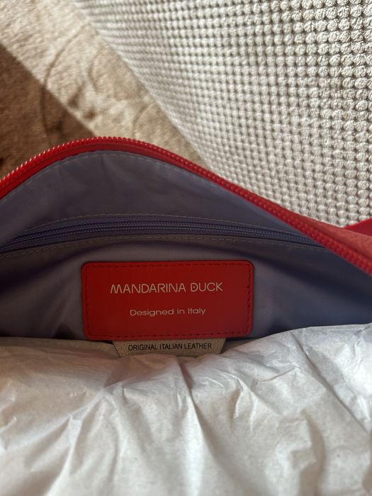 Дамска чанта естествена кожа, Mandarina Duck, оригинална