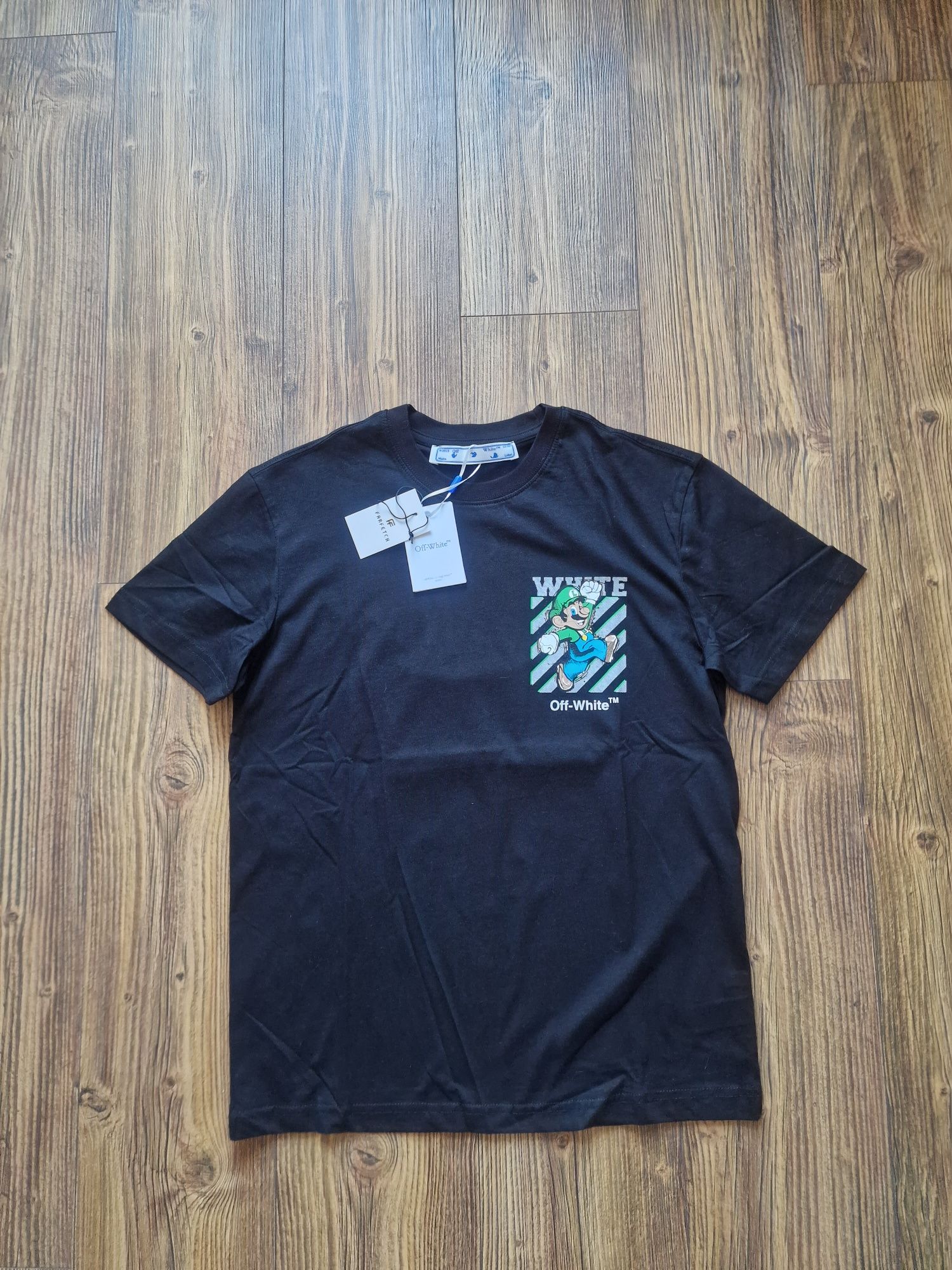 Страхотна мъжка тениска OFF WHITE & MARIO размер S M L XL