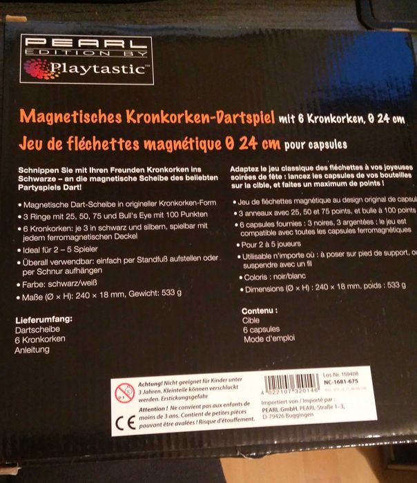 Joc NOU - Darts magnetic / placa metalica cu capace - ideal CADOU