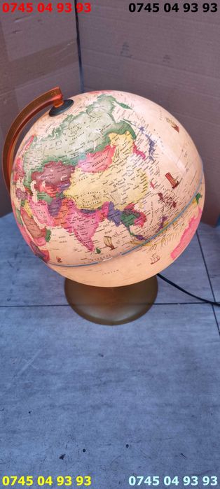 glob pamantesc in romana cu iluminare culoare crem