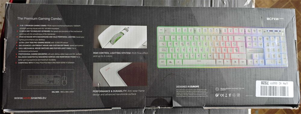 Mars Gaming MCPXW Gaming Combo, комплект 3 в 1