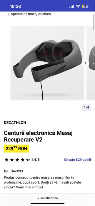 Centura de masaj Decathlon