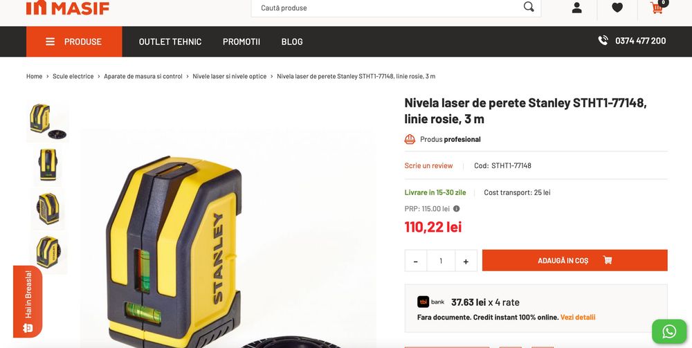 Stanley telemetru si nivela