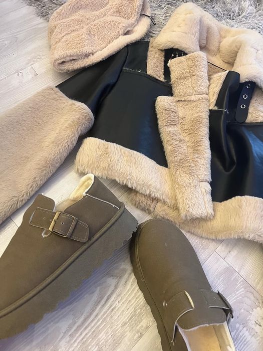 Дамско яке с пух / кожено яке