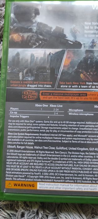 Transport 16 lei orice Joc/jocuri Tom Clancy’s The Division Xbox One
