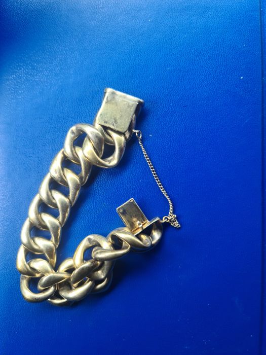 N bratara argint masiv 950,aurita 19 cm,lata 2 cm,stare buna