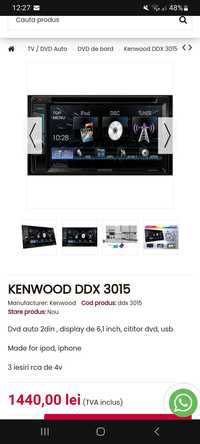 Vând navigatie kenwood ddx 3015