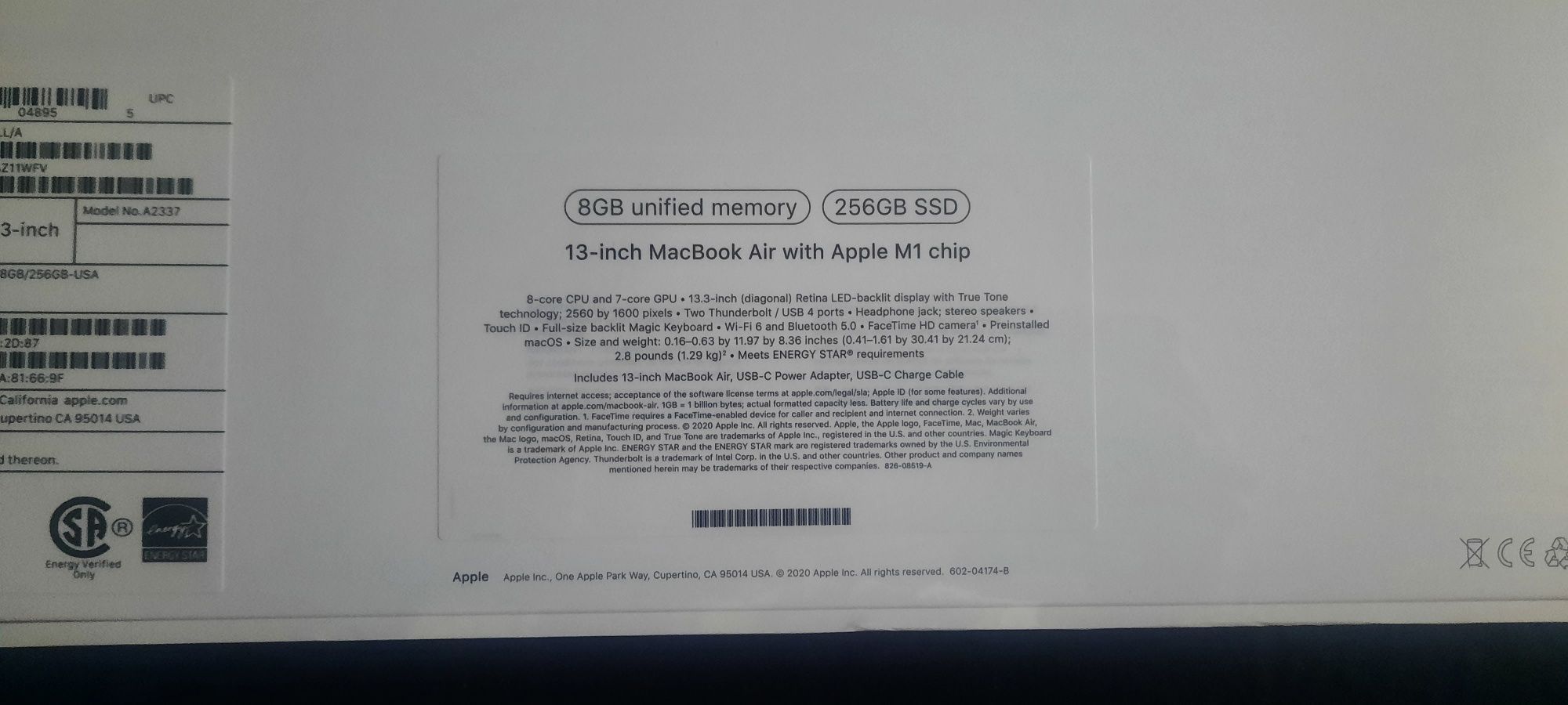 MacBook Air 13 True Tone procesor M1