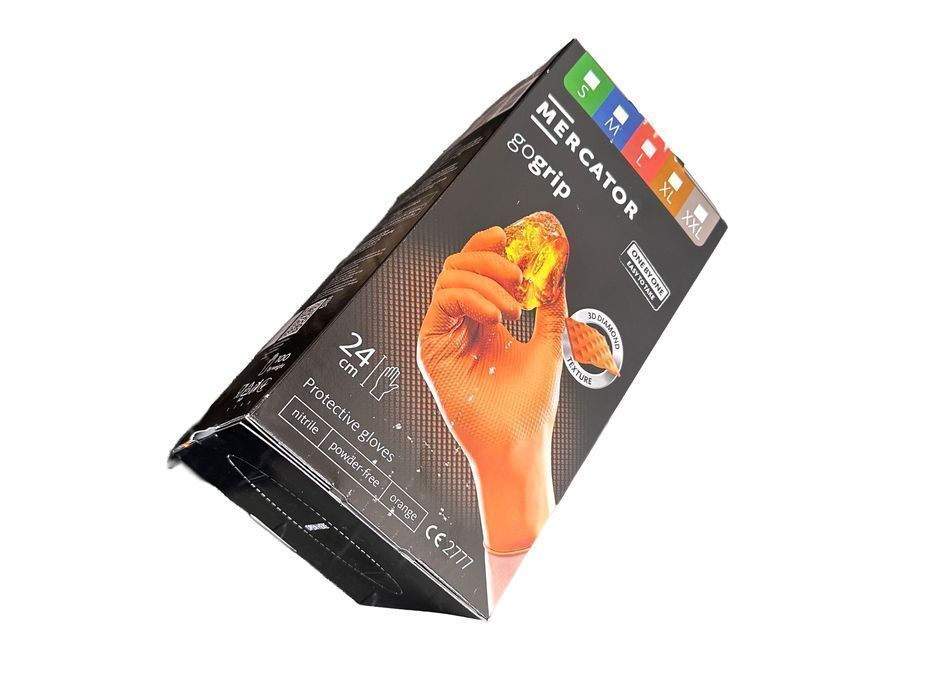 Manusi de nitril premium mercator gogrip one by one portocaliu , marim