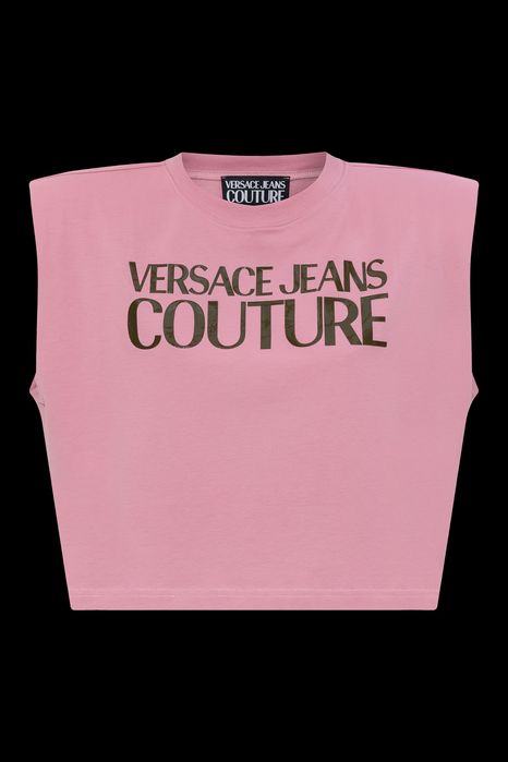 Дамска тениска Versace Jeans Couture logo print cropperd