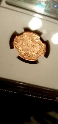 Moneda 2 bani 1867 MS65RD Heaton gradata NGC