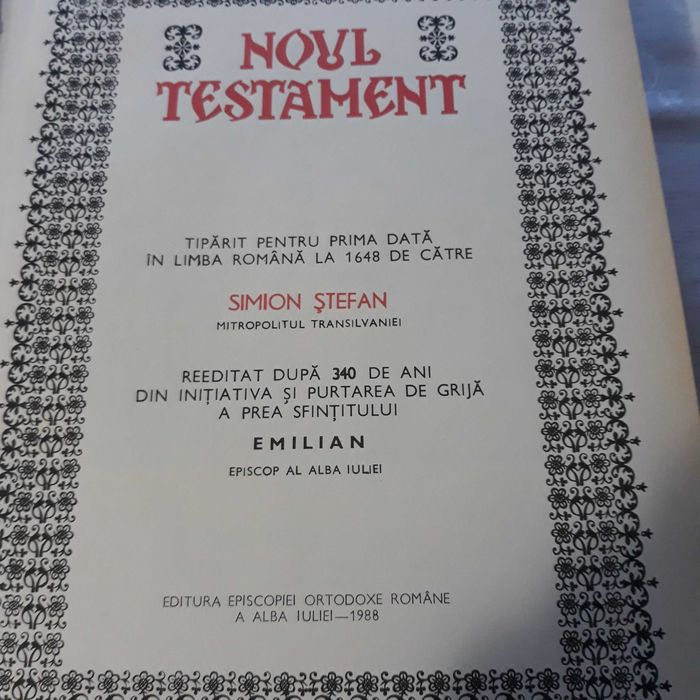 Noul Testament de la Bălgrad, ediția jubiliară din anul 1988