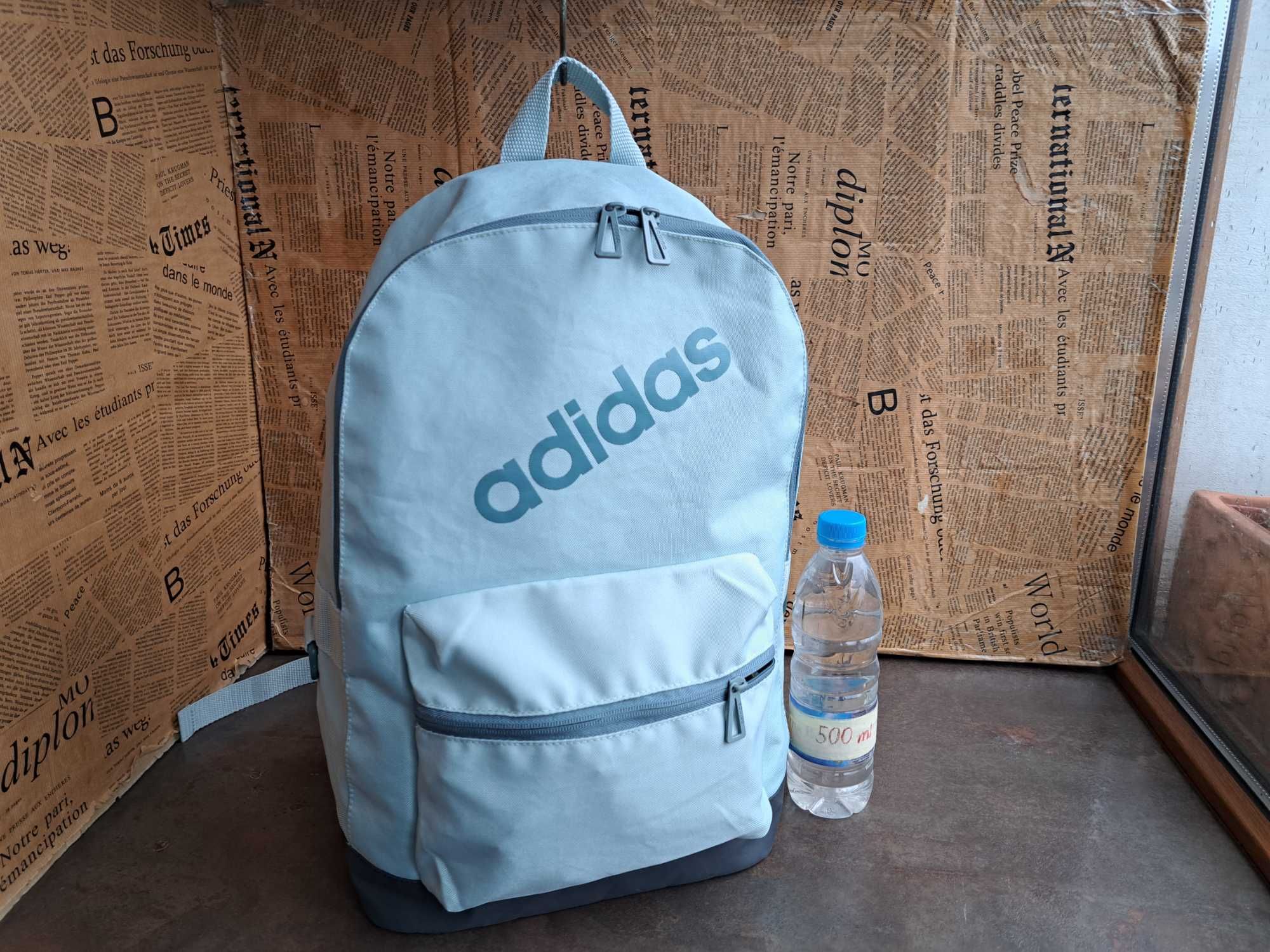 раница Adidas-светло синя,текстилна чанта,адидас