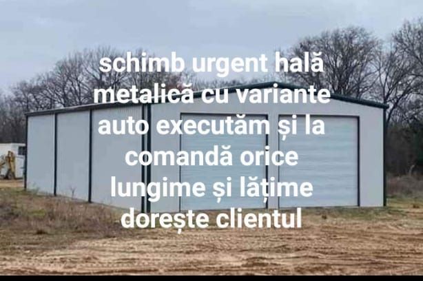 Vând hală metalică 10 x25