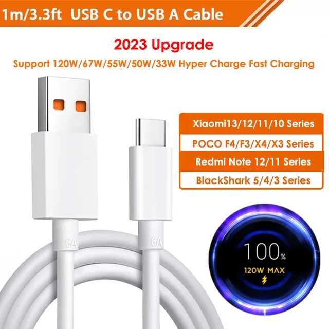 USB-кабель Xiaomi типа C 120 Вт 6A Mi 13 12 Быстрая зарядка ТУРБО