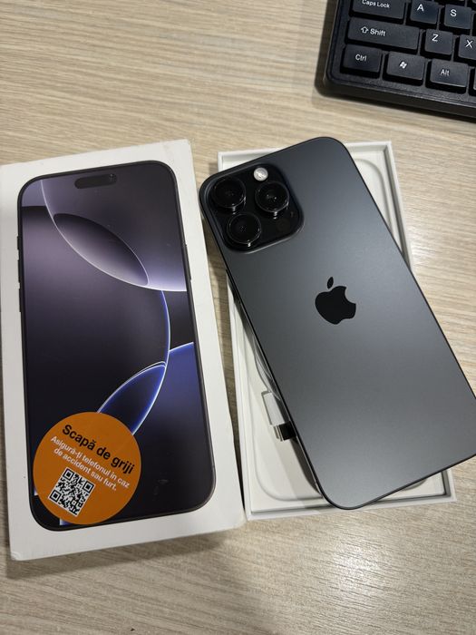 iPhone 16 Pro Max, 256GB, 5G, Black Titanium, Impecabil/CA NOU!!!