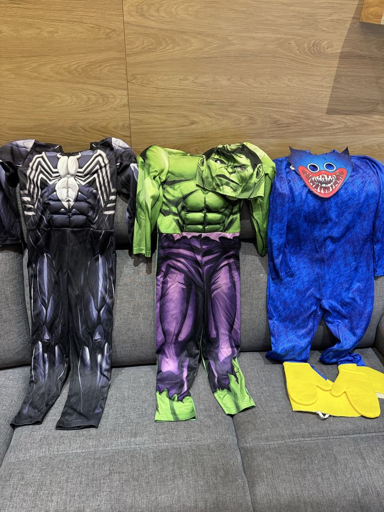 Детски костюми Venom, Hulk, Huggy Wuggy 116 см