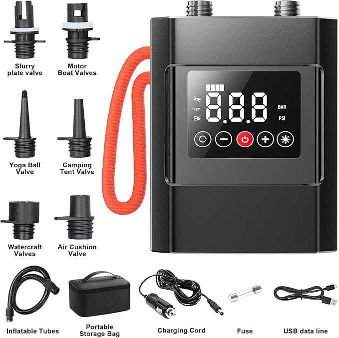 FIETODK Електрическа, акумулаторна SUP помпа 12000mAh