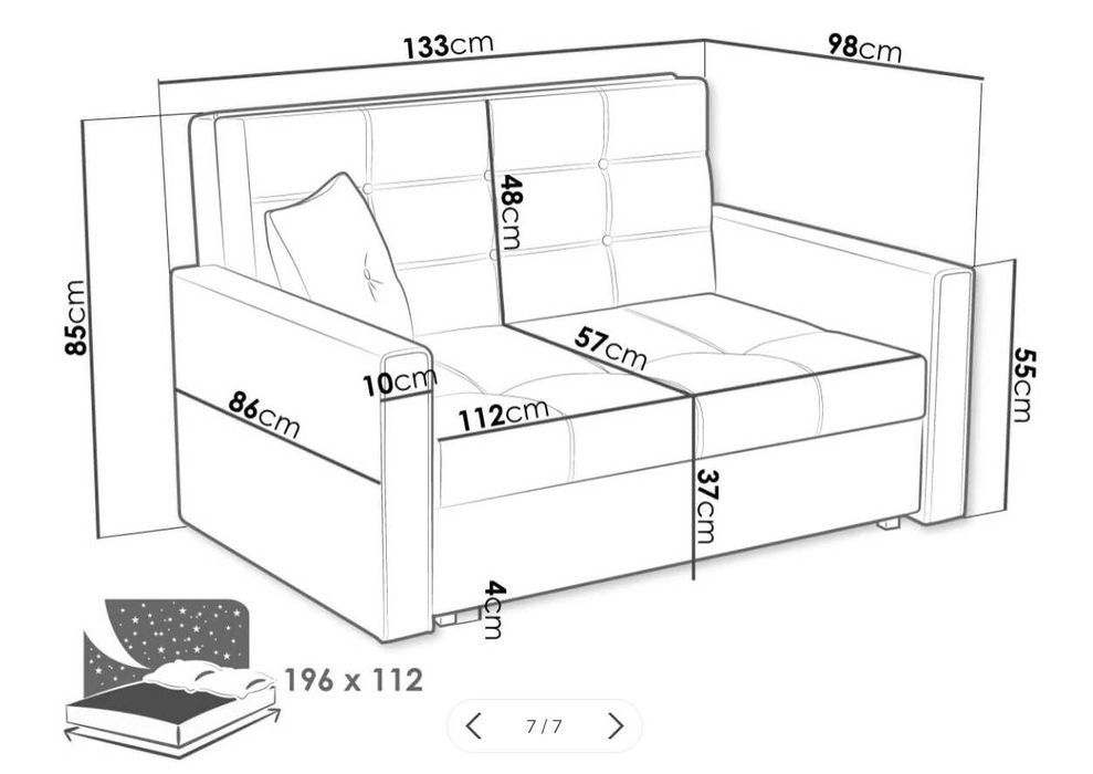 Двуместен разтегателен диван с ракла - Идеално състояние