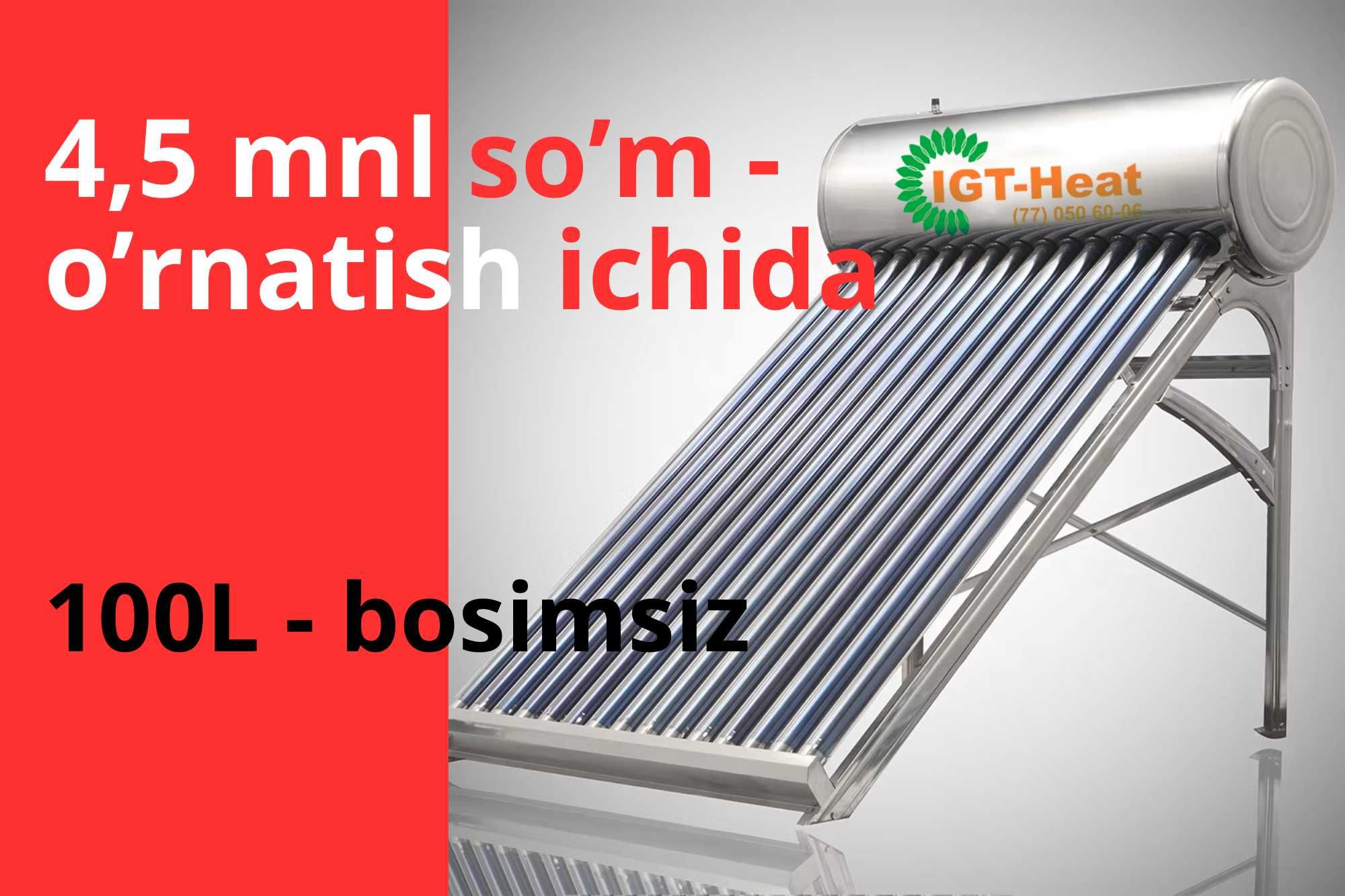 Quyosh suv isitgichlari | Ariston 4,5 - mln so'm o'rnatishi bilan!