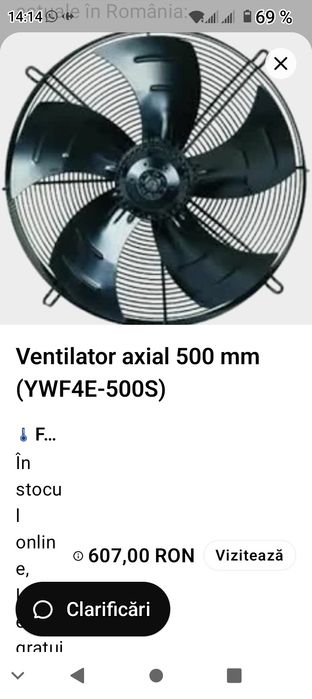 Vând ventilator axial