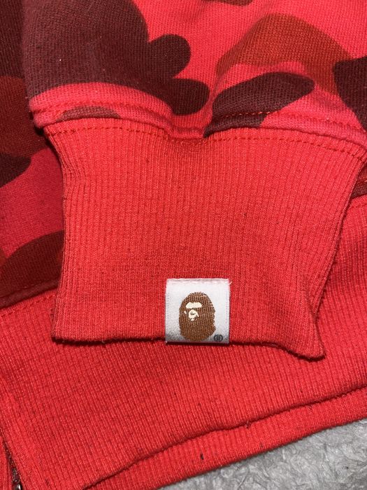 Bape hanorac zip up rosu shark marime S nou