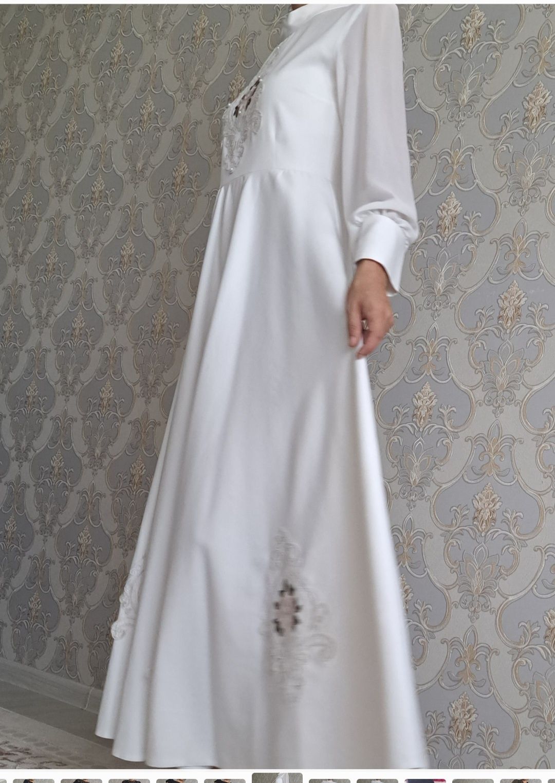 Белое платье на узату