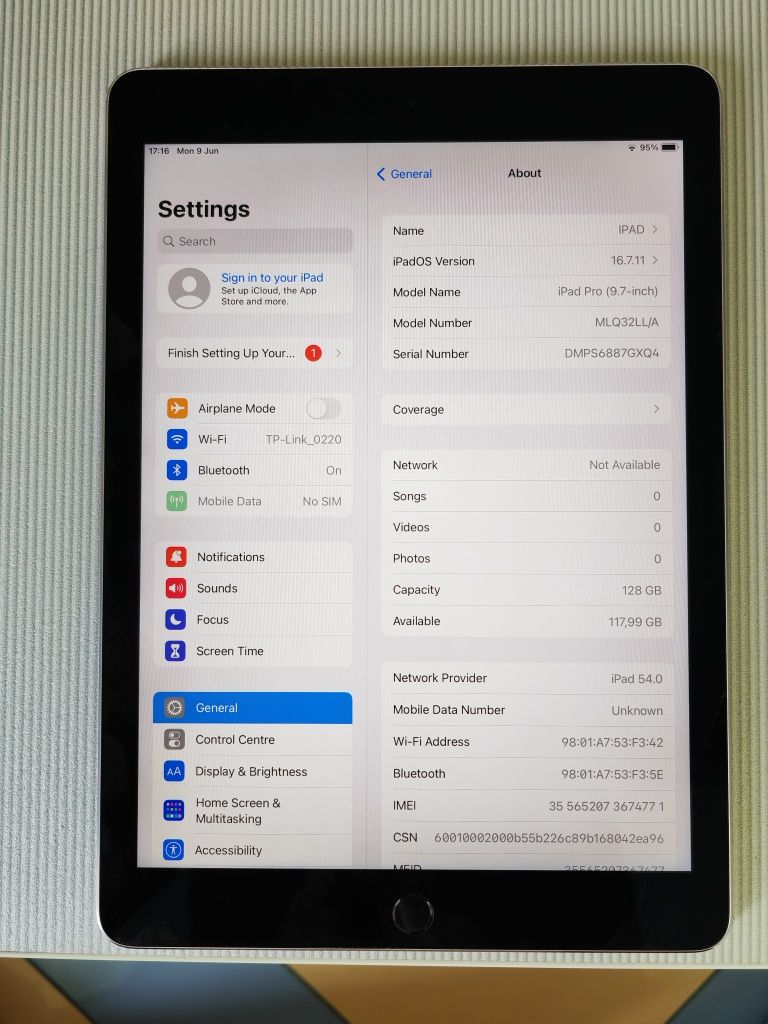 iPad Pro А1674 (9.7-inch), 128GB, Wi‑Fi + Cellular