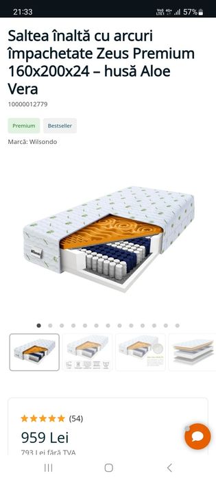 Saltea 160x200x24 Poket,Masaj