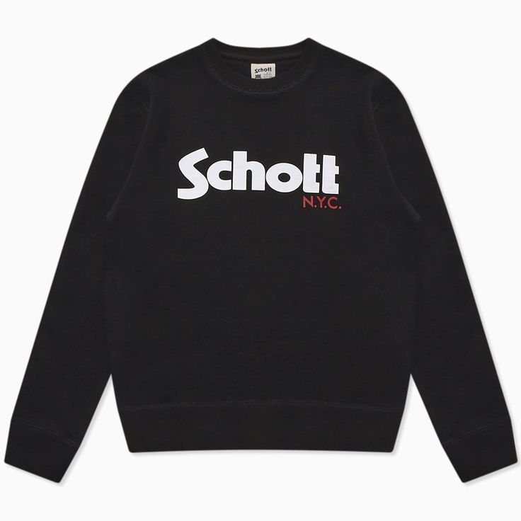 НОВ SCHOTT NYC Logo Crewneck Sweater - мъжки суичър/блуза - р.L